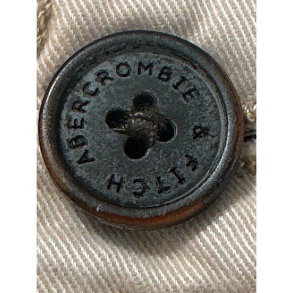 Abercrombie Fitch Size 32 Tan Cargo Pants Khaki Straight Fit Button Fly Trousers - Picture 6 of 13